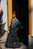 Traje de Flamenca Lunares canastero Negro