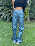 Jeans metalizados wideleg