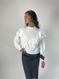 Jersye basic volantes blanco