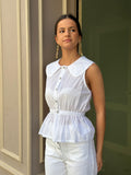 Top blanco cuello bobo