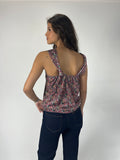 Top terciopelo estampado