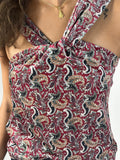 Top terciopelo estampado