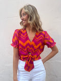 Top raso zigzag naranja