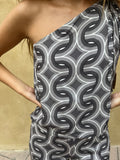 Conjunto asimetrico estampado gris