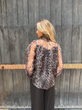 Camisa gasa animal print lazo