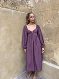 Vestido escote V magente