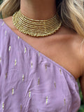 Chocker dorado rígido bolitas