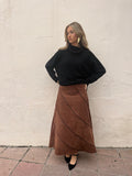 Falda midi pana rayas