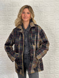 Parka cuadros acolchada