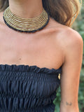 chocker dorado rígido bolitas negro