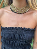chocker dorado rígido bolitas negro