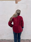Chaqueta terciopelo reversible bicolor teja