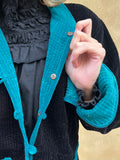 Chaqueta terciopelo reversible bicolor negra