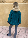 Chaqueta terciopelo reversible bicolor petróleo