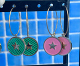 Pendientes chapas colores estrella