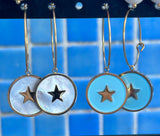 Pendientes chapas colores estrella