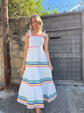 Vestido piquillo multicolor lazos