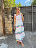 Vestido piquillo multicolor lazos
