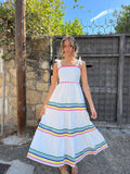 Vestido piquillo multicolor lazos