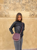 Bolso Moon tachuelas burdeos