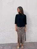Falda satinada leopardo