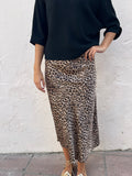 Falda satinada leopardo