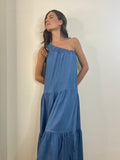 Vestido asimétrico denim